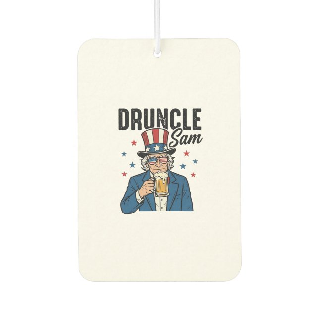 Druncle Sam Funny Patriotic Beer Vector Design_1 Air Freshener (Front)