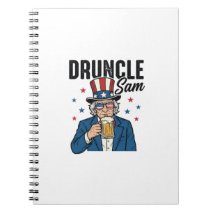 Druncle Sam Funny Patriotic Beer Vector Design_1 Notebook