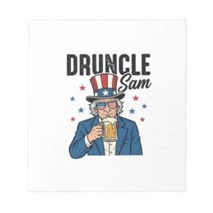Druncle Sam Funny Patriotic Beer Vector Design_1 Notepad