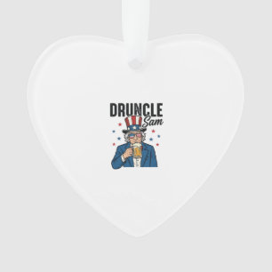Druncle Sam Funny Patriotic Beer Vector Design_1 Ornament