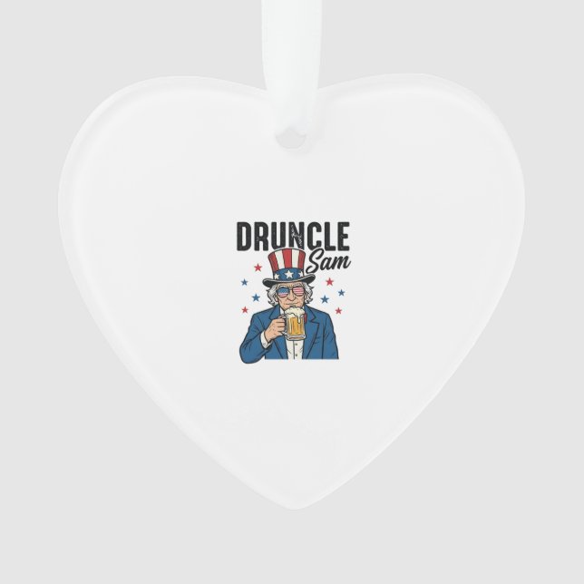 Druncle Sam Funny Patriotic Beer Vector Design_1 Ornament (Front)