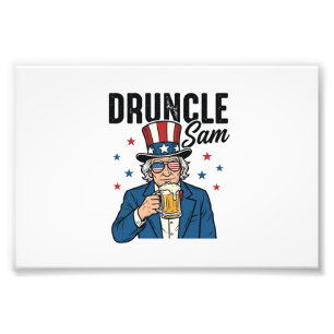 Druncle Sam Funny Patriotic Beer Vector Design_1 Photo Print