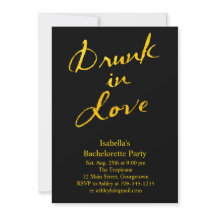 Drunin in Love Bachelorette Party Invitation Or