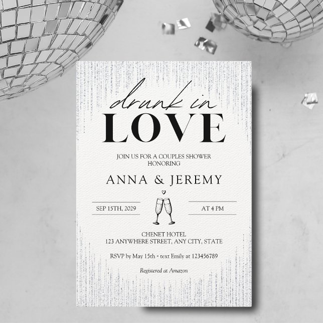 Drunin in Love Couples Wedding shower Invitation (Créateur téléchargé)
