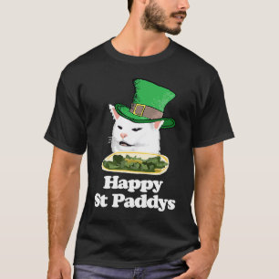Drunk Arguing Cat Meme St Patrick's Day Irish Hat T-Shirt