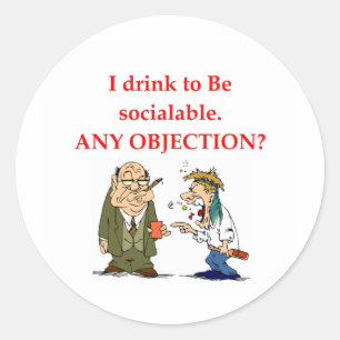 drunk classic round sticker
