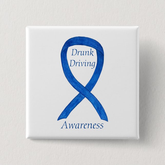 Drunk Driving Awareness Ribbon Custom Pins (Front)