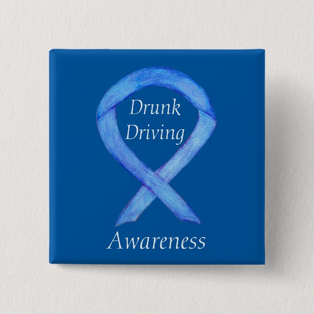 Drunk Driving Awareness Ribbon Custom Pins (Front)
