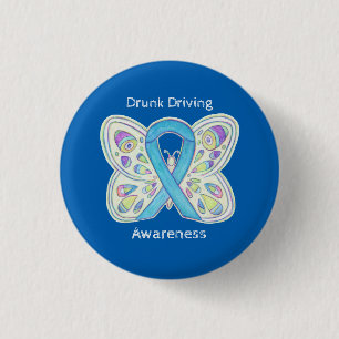 Drunk Driving Butterfly Awareness Ribbon Pin