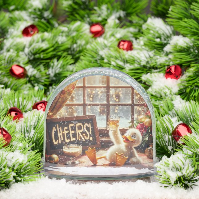 Drunk Duck Christmas Snow Globe (Noël)
