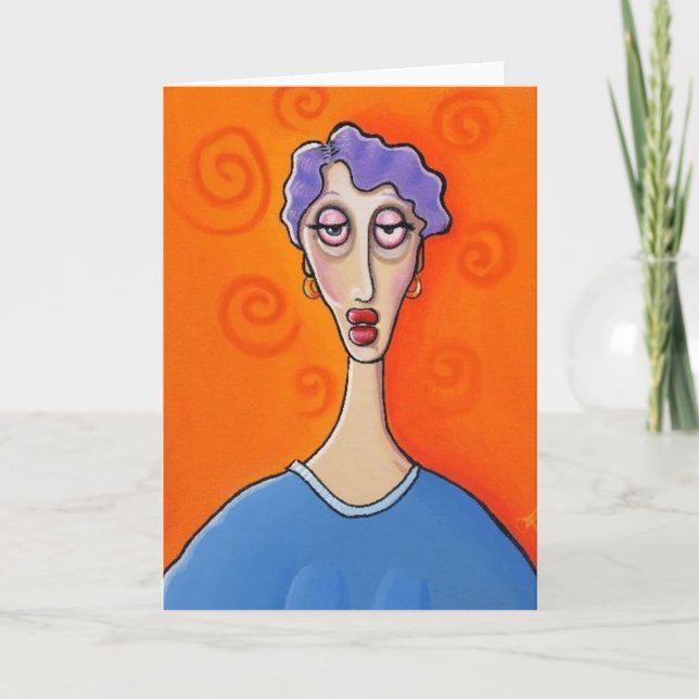 Drunk Girl Greeting Card (Front)