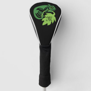 Drunk Green Chameleon Lizard Hanging Out Golf Head Cover