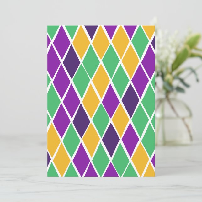 Drunk Harlequin Holiday Card (Standing Front)