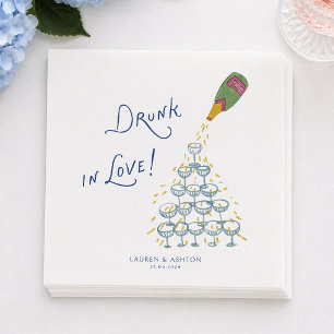 Drunk in Love Champagne Tower Wedding Napkins