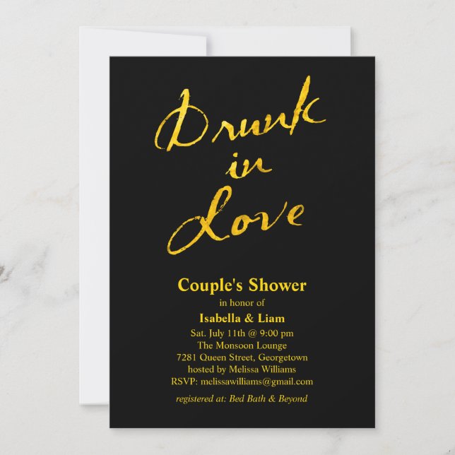 Drunk in Love Couple's Shower Invitation (Devant)