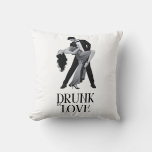 Drunk in Love Design   Dancing Couple Bridal  Throw Pillow