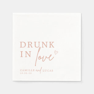 Drunk In Love Dusty Pink Personalized Napkins