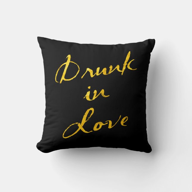 Drunk in Love Gold & Black Coussin (Recto)