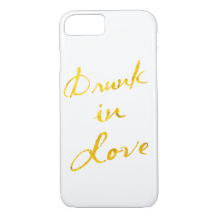 Drunk in Love iPhone 7 Coque - blanc & or