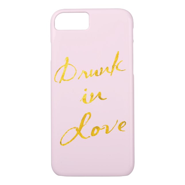 Drunk in Love iPhone 7 Coque - rose & or (Dos)