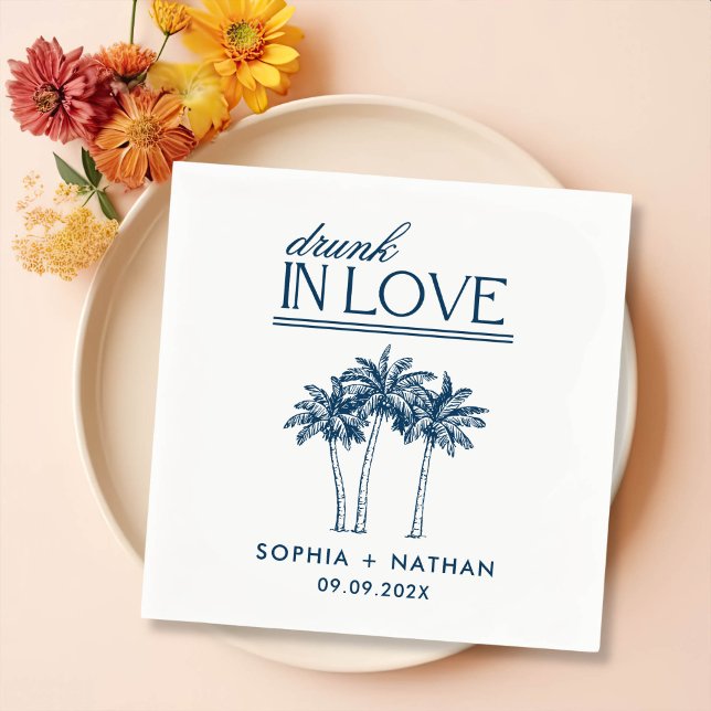Drunk In Love Personalized Beach Wedding Napkin (Creator Uploaded)