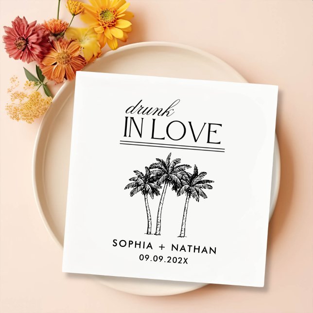 Drunk In Love Personalized Beach Wedding Napkin (Creator Uploaded)