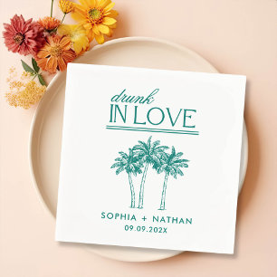 Drunk In Love Personalized Beach Wedding Napkin