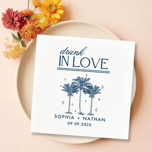 Drunk In Love Personalized Beach Wedding Napkin (Creator Uploaded)