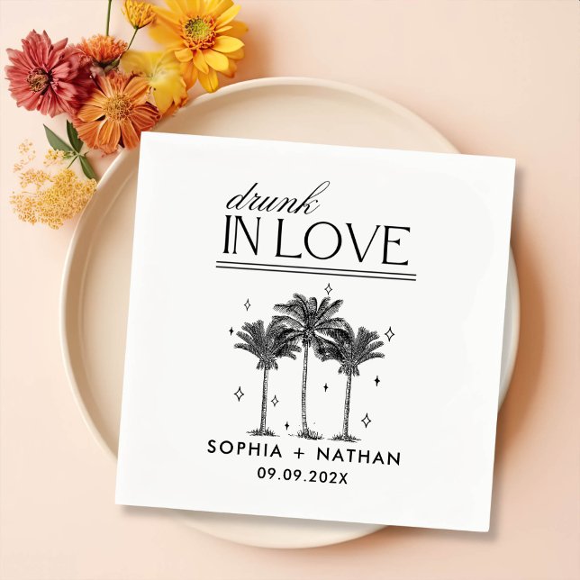 Drunk In Love Personalized Beach Wedding Napkin (Creator Uploaded)