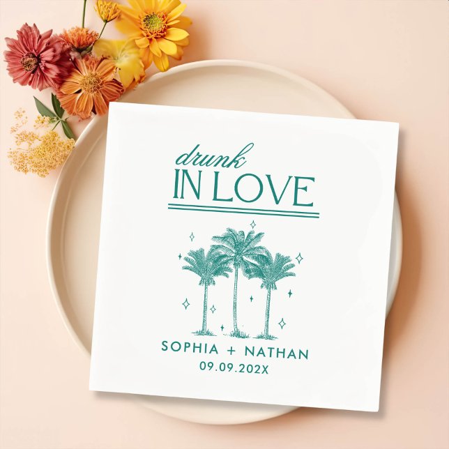 Drunk In Love Personalized Beach Wedding Napkin (Creator Uploaded)