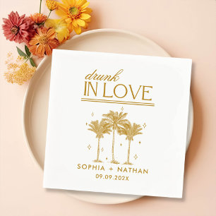 Drunk In Love Personalized Beach Wedding Napkin