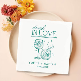 Drunk In Love Personalized Cocktail Wedding Napkin