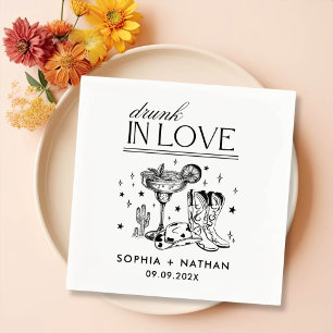 Drunk In Love Personalized Cowgirl Wedding Napkin