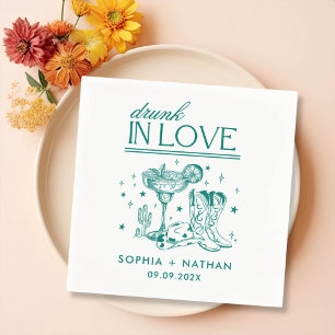 Drunk In Love Personalized Cowgirl Wedding Napkin