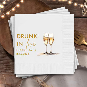 Drunk In Love Personalized Glasses Wedding Napkin