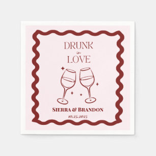 Drunk In Love Personalized Wedding Party Napkins