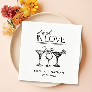 Drunk In Love Personalized Wine Glasses Wedding Napkin