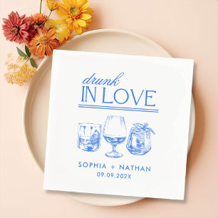 Drunk In Love Personalized Wine Glasses Wedding Napkin