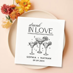 Drunk In Love Personalized Wine Glasses Wedding Napkin