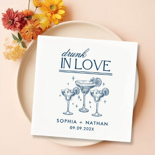 Drunk In Love Personalized Wine Glasses Wedding Napkin