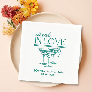Drunk In Love Personalized Wine Glasses Wedding Napkin
