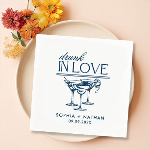 Drunk In Love Personalized Wine Glasses Wedding Napkin