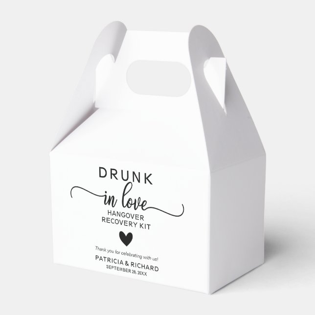 Drunk in Love Wedding Hangover Kit Favour   Favor Box (Front Side)