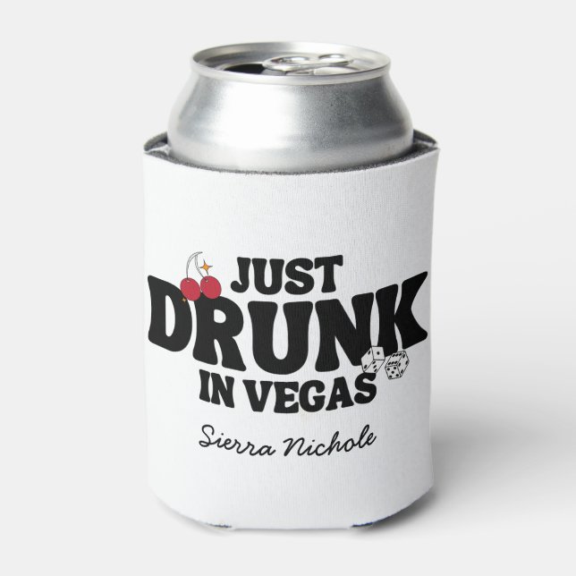 Drunk In Vegas Bachelorette Can Cooler (Can Front)