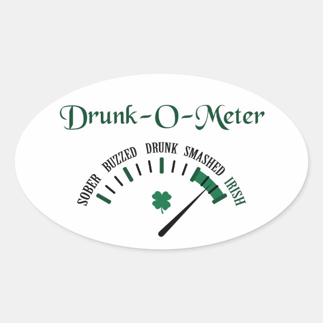 Drunk Metre Oval Sticker (Front)