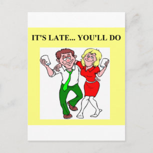 drunk pick up postcard