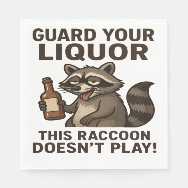 Drunk Raccoon Napkin (Front)