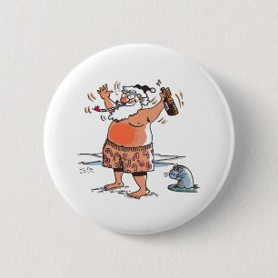 Drunk Santa button w seal