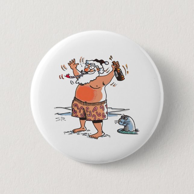 Drunk Santa button w seal (Front)