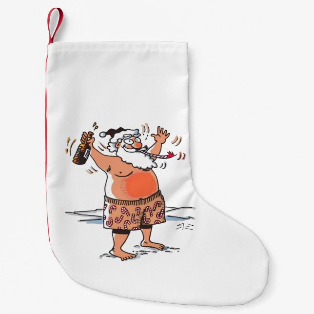 Drunk Santa Christmas stocking small (Front)